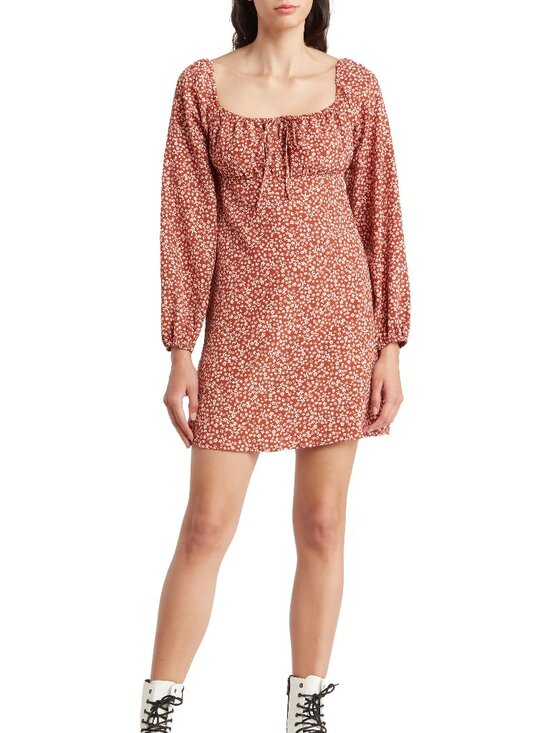 Lush Dresses & Skirts - LUSH Long Sleeve Midi Dress Medium, CINNAMON FLORAL